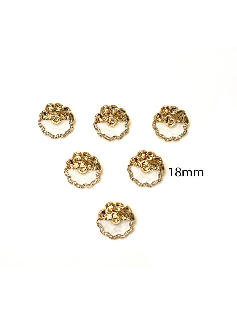 18 Pcs Rose Design Metal Buttons – Gold Hollow Flower Buttons for Coats, Dresses, Sewing & DIY Crafts (6pes 23mm & 12pes 18mm) - Image 2