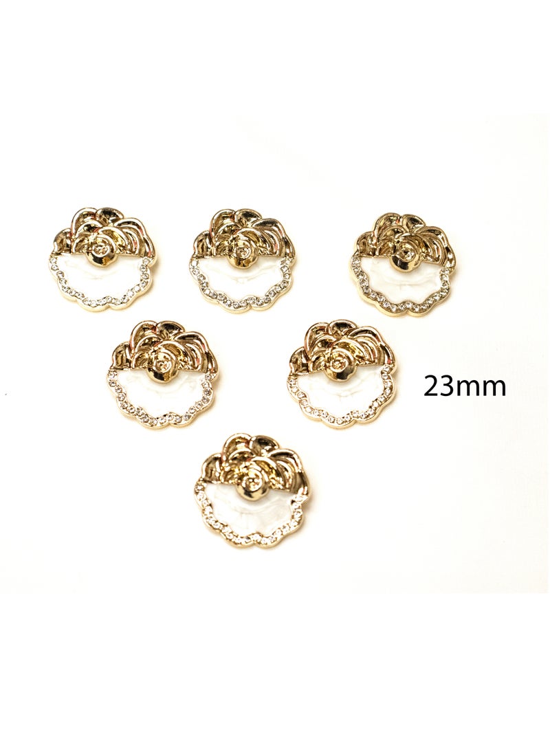 18 Pcs Rose Design Metal Buttons – Gold Hollow Flower Buttons for Coats, Dresses, Sewing & DIY Crafts (6pes 23mm & 12pes 18mm) - Image 3