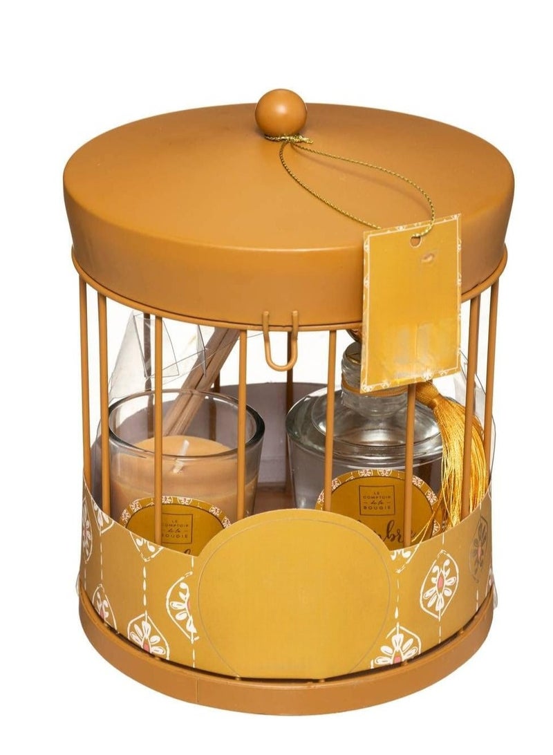 Amber "Carousel" light with a cage and diffuser. suitable for different social, family and religious occasion  - Image 1