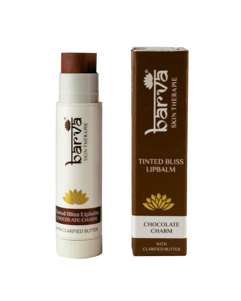 Barva Tinted Bliss Lip Balm | Enriched with Clarified Butter (Ghee) | Nourishing & Long-Lasting Moisture | Soft Tint Finish | Available in 2 shades | 5g (Chocolate Charm) - Image 3