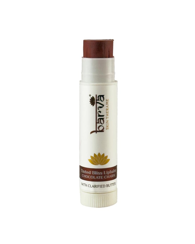 Barva Tinted Bliss Lip Balm | Enriched with Clarified Butter (Ghee) | Nourishing & Long-Lasting Moisture | Soft Tint Finish | Available in 2 shades | 5g (Chocolate Charm) - Image 2