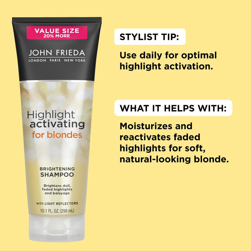 John Frieda Sheer Blonde Highlight Activating Shampoo, Brightening Shampoo for Blonde Hair, Maintains and Enhances Color, Removes Dulling Residue and Instantly Brightens Hair, 8.45 Oz, Pack of 2 - Image 3
