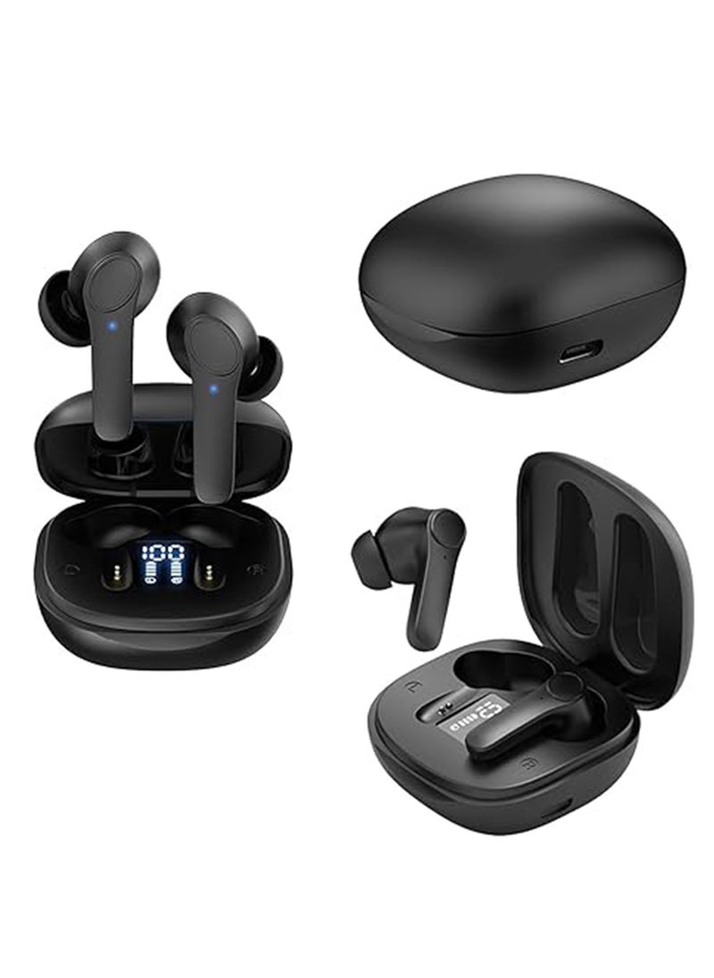 Generic - B11 Wireless Bluetooth Translation Headset Portable In-ear Translator Touch Headset Multi-language Translation Headset (Black) - Image 1