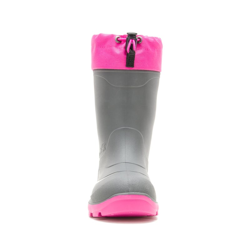 Kamik Snobuster 1 Kidsâ€™ Snow Boots, Waterproof, Thermal Liner & Adjustable Snow Collar, Charcoal/Magenta - 1 Little Kid - Image 4