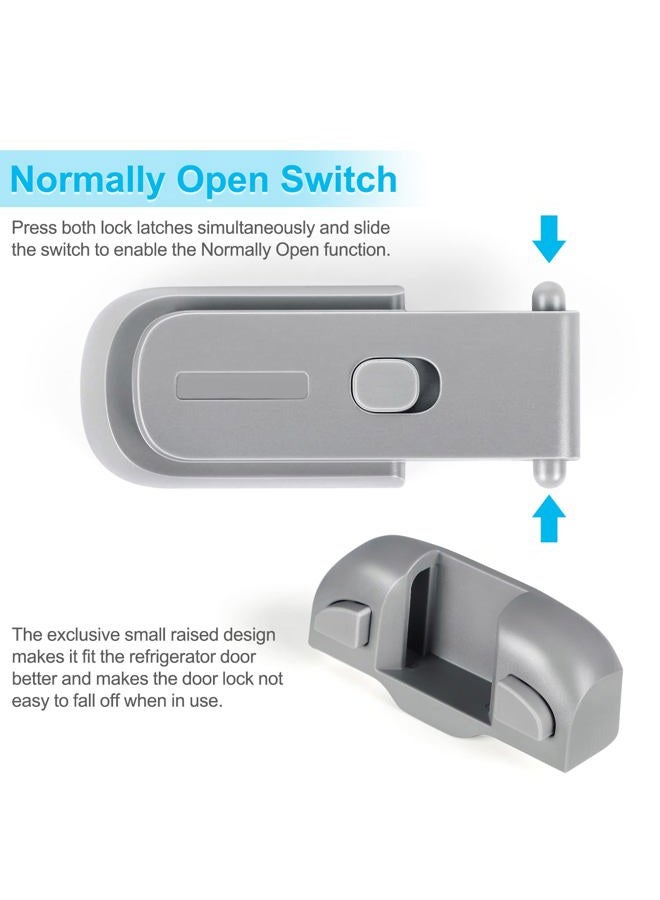 CLYMENE Refrigerator Fridge Freezer Door Lock for Kids, Child Proof Refrigerator Latch Lock to Keep Door Closed, No Tools Required and Easy Installation (Grey) - Image 4