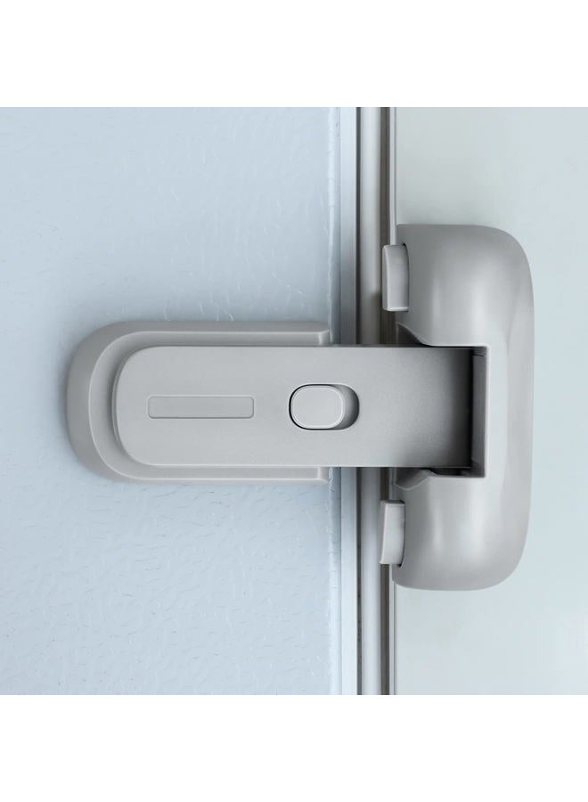 CLYMENE Refrigerator Fridge Freezer Door Lock for Kids, Child Proof Refrigerator Latch Lock to Keep Door Closed, No Tools Required and Easy Installation (Grey) - Image 1