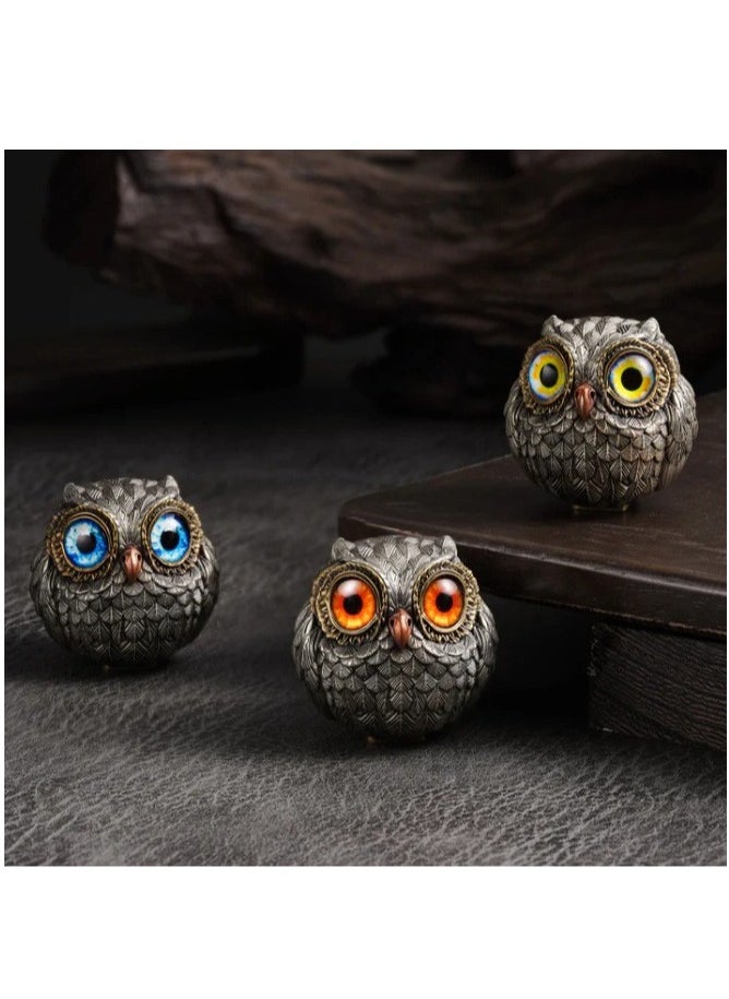 CMGTYYD Owl ornaments, realistic owl animal statues, lucky mini owl statues suitable for bedroom, living room, study or office  - Image 5