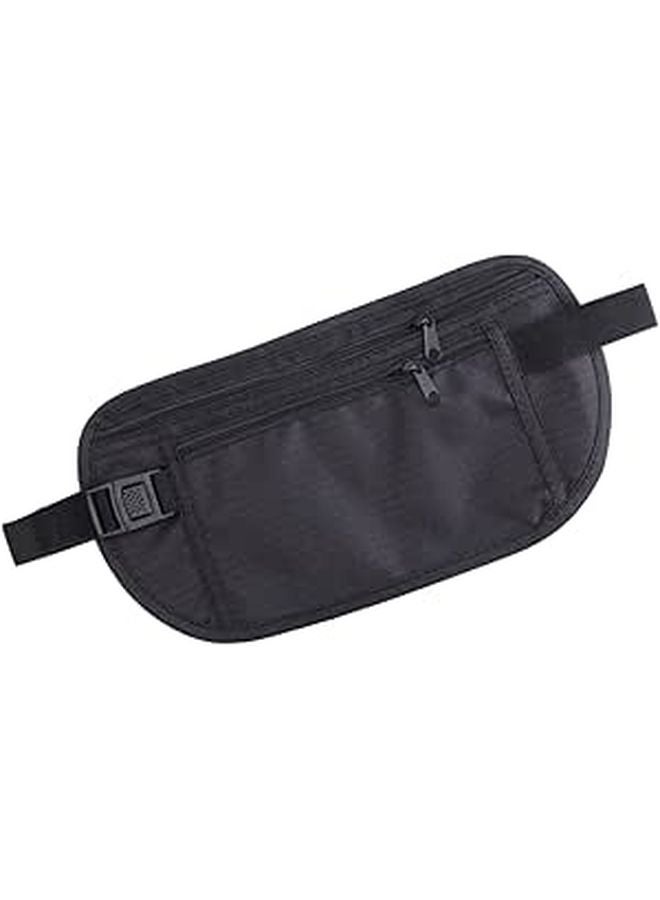 Adjustable Breathable Mesh Running Waist Pack For Cash Phone ID Card Holder Sports Gym Black - Image 1