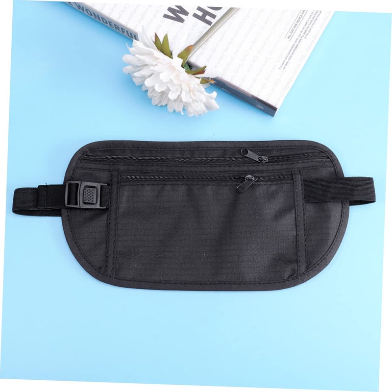 Adjustable Breathable Mesh Running Waist Pack For Cash Phone ID Card Holder Sports Gym Black - Image 3