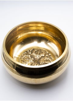 Alpine Crystals UAE Authentic Handcrafted Himalayan Golden Shining Singing Bowl from Nepal for Healing, Mindfulness, Meditation, and Yoga | Traditional Wooden Striker Included | Unique Handcrafted Golden Pattern Inside |  - Image 2