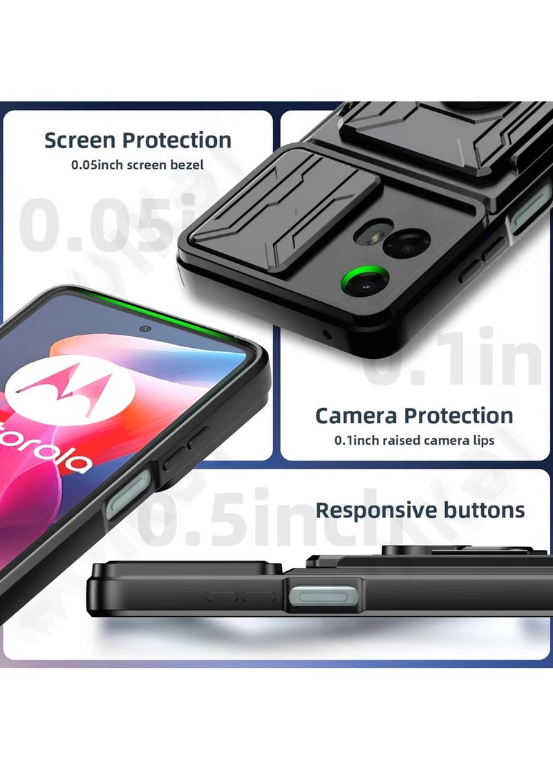 Techie - Motorola Moto G24 Slide Armor Case with 360° Ring, Magnetic Stand, Card Holder, Camera Shield & Mil-Grade Drop Protection - Image 1