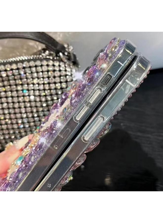 اس-توب جراب لهاتف iPhone 16 Plus مصنوع يدويًا من مادة زهر البرقوق ومرصع بالألماس - Image 5