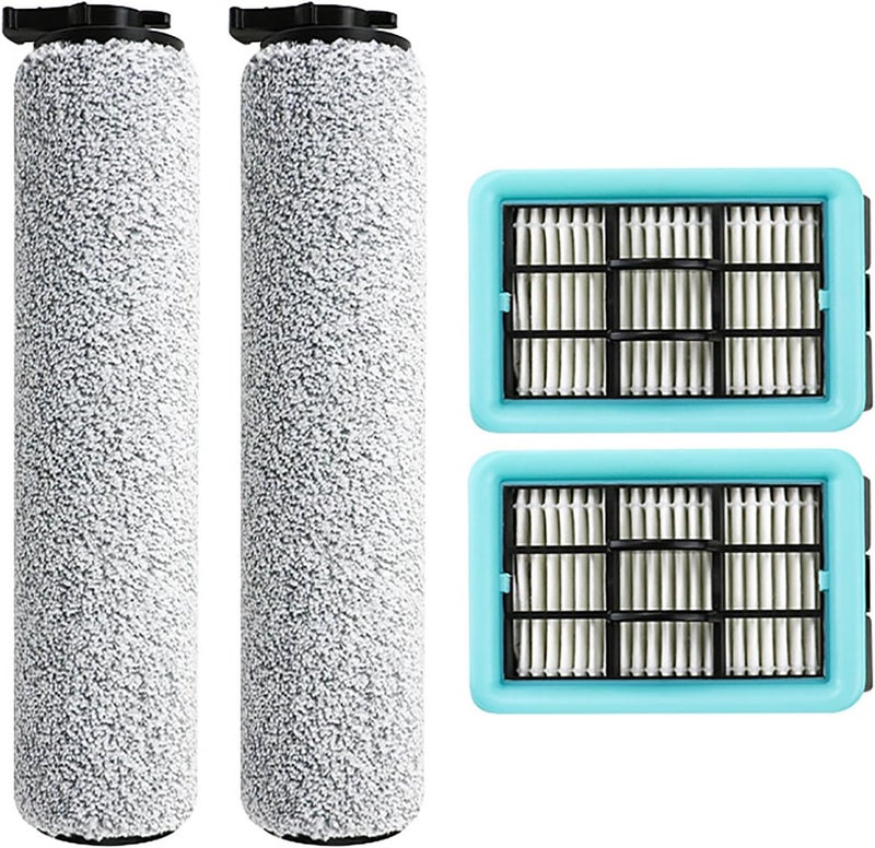 HMHAMA فرشاة دوارة وفلتر HEPA بديلة لمكانس Bissell Crosswave HF2/3845N/3831 أجزاء ممسحة الأرضيات، 2 فرشاة دوارة و 2 فلتر HEPA - Image 1