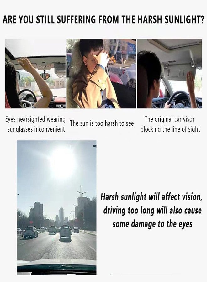 Aokdom 2Pcs HD Visor Sunshade Extender for Car,72.5% Strong-Light Blocking Rate - Anti-Glare Car Visor Protect from Sun Glare, Snow Blindness and UV Rays (2Pcs) - Image 3