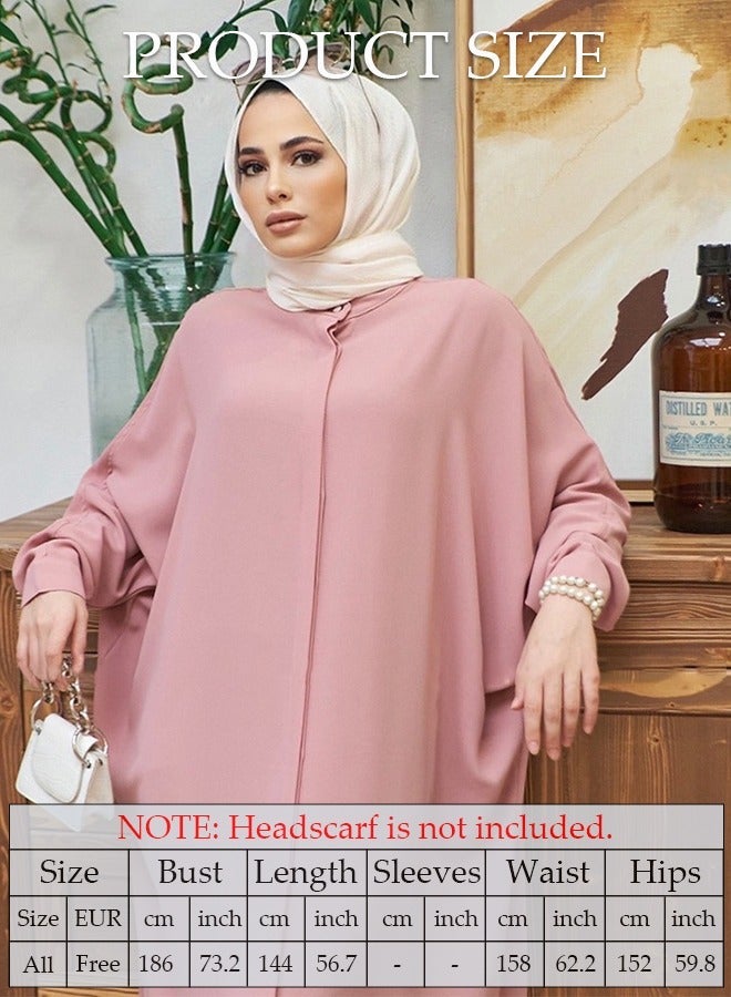 DUNISO Women's Chiffon Abaya Muslim Prayer Clothes Islamic Maxi Kaftan Elegant Loose Cardigan Islamic Kaftan - Image 2