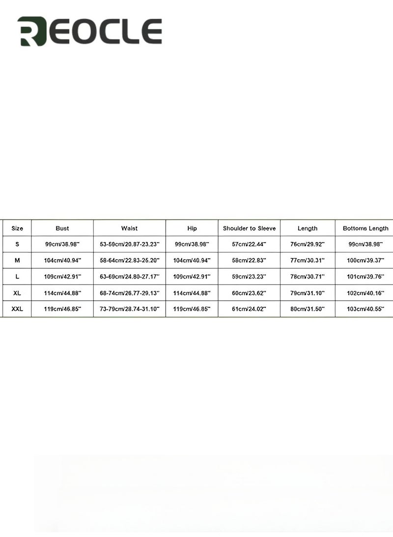 REOCLE Women's 2 Piece Outfit Printed Vertical Collar Jacket Straight Tube Slacks Suit Set with Pockets Elegant Pant Suits - Image 2