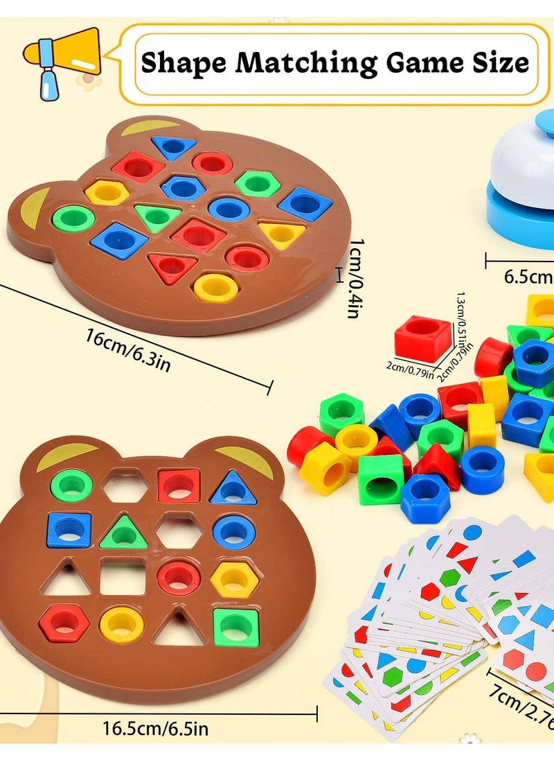 Shape Matching Game Color Sensory Educational Toy, Geometric Shape Matching Puzzle Game, Color Learning Board Game, Montessori Toys Board Game for Kids Boys Girls  - Image 4