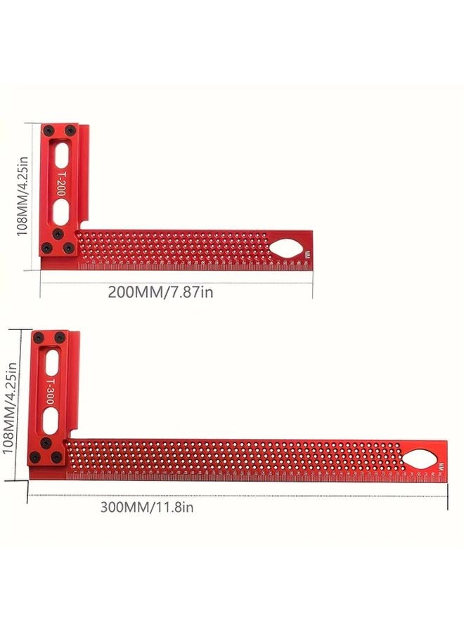 1 قطعة T200 الألومنيوم الثقيل من النوع T مقياس علام مزدوج التدريج مسطرة 200-300 مم - Image 4