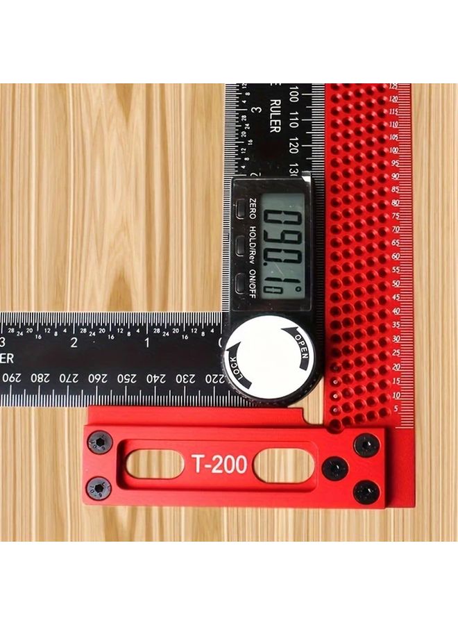 1 قطعة T200 الألومنيوم الثقيل من النوع T مقياس علام مزدوج التدريج مسطرة 200-300 مم - Image 5