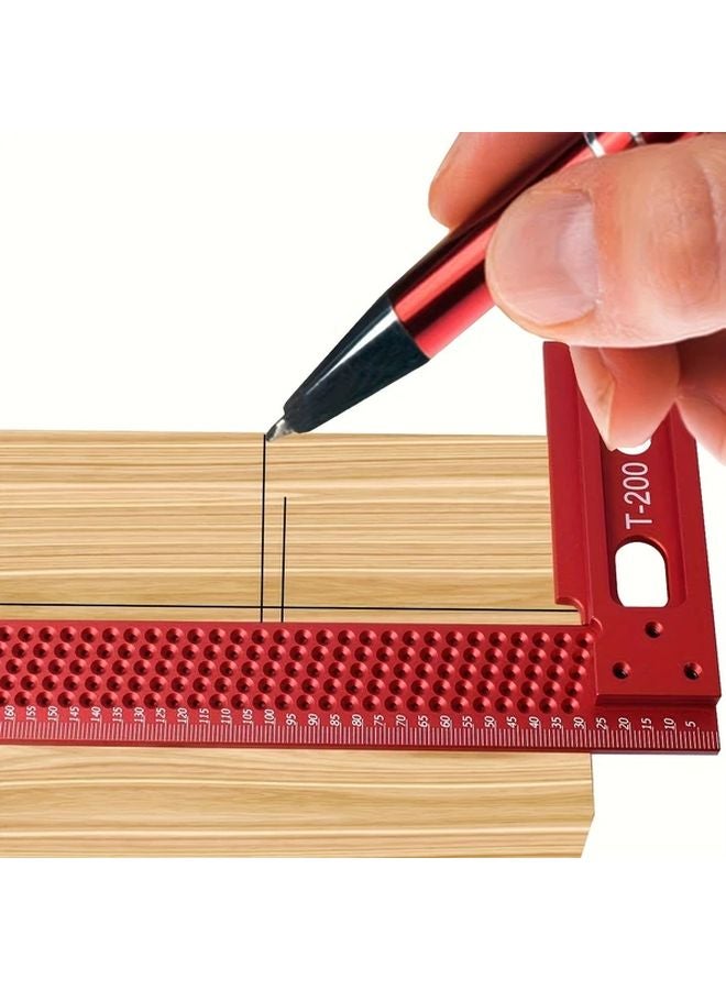 1 قطعة T200 الألومنيوم الثقيل من النوع T مقياس علام مزدوج التدريج مسطرة 200-300 مم - Image 3