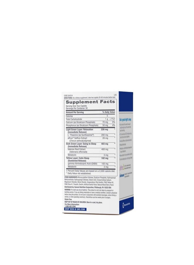 GNC Preventive Nutrition Tri-Sleep - 60 Caplets (30 Servings) - Image 2