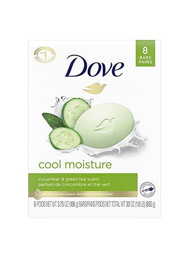 Dove صابون العناية بالبشرة لجعل البشرة أكثر نعومة بالخيار والشاي الأخضر أكثر ترطيبًا من صابون البار 3.75 أونصة 8 قطع - Image 2