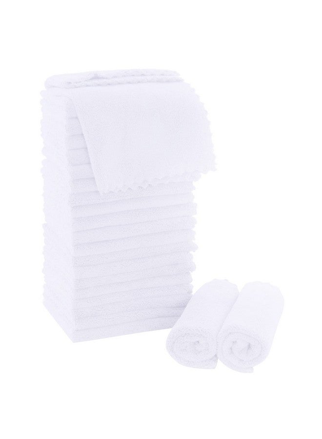 MOONQUEEN Ultra Soft Premium Washcloths Set - 12 x 12 inches - 24 Pack - Quick Drying - Highly Absorbent Coral Velvet Bathroom Wash Clothes - Use as Bath, Spa, Facial, Fingertip Towel (White) - Image 1