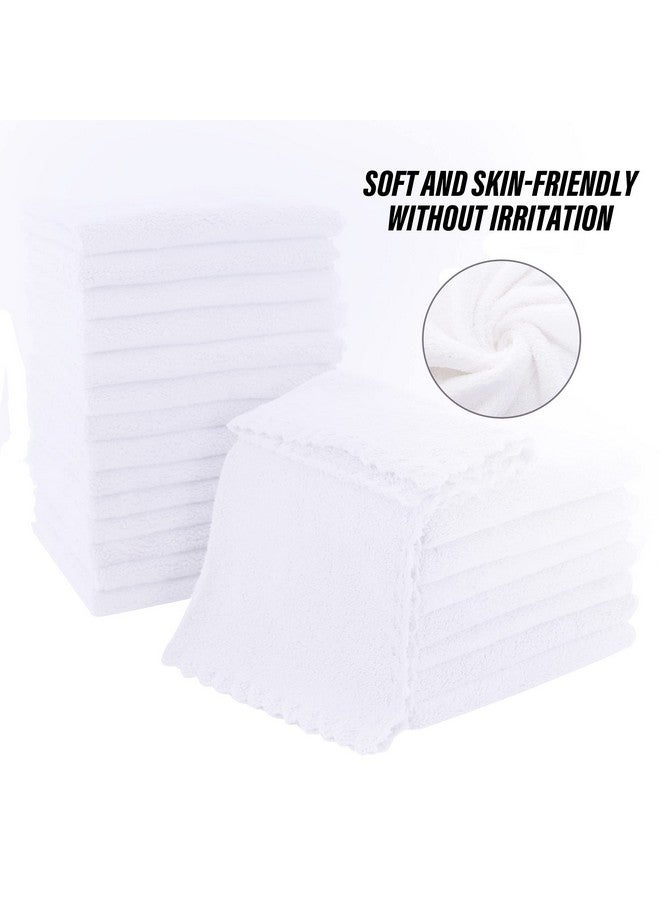MOONQUEEN Ultra Soft Premium Washcloths Set - 12 x 12 inches - 24 Pack - Quick Drying - Highly Absorbent Coral Velvet Bathroom Wash Clothes - Use as Bath, Spa, Facial, Fingertip Towel (White) - Image 4