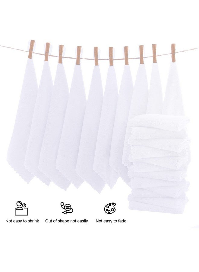MOONQUEEN Ultra Soft Premium Washcloths Set - 12 x 12 inches - 24 Pack - Quick Drying - Highly Absorbent Coral Velvet Bathroom Wash Clothes - Use as Bath, Spa, Facial, Fingertip Towel (White) - Image 3