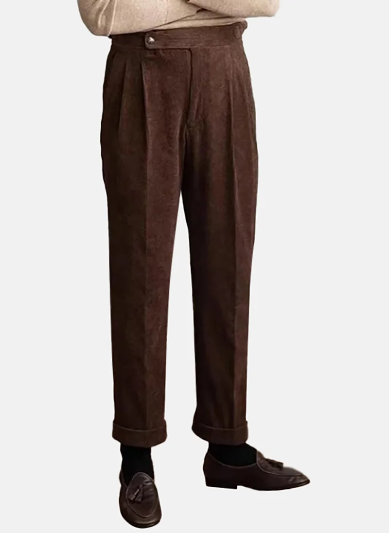 YUNIQEE Men Pleated Trousers