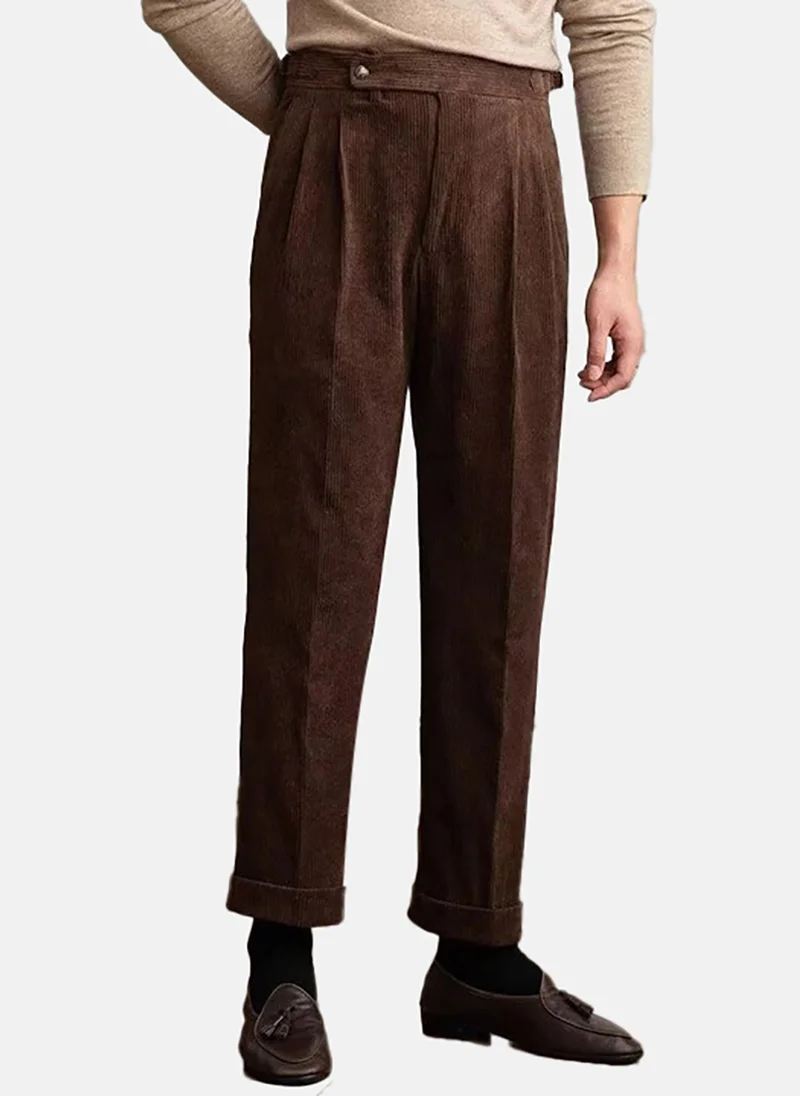 YUNIQEE Men Pleated Trousers
