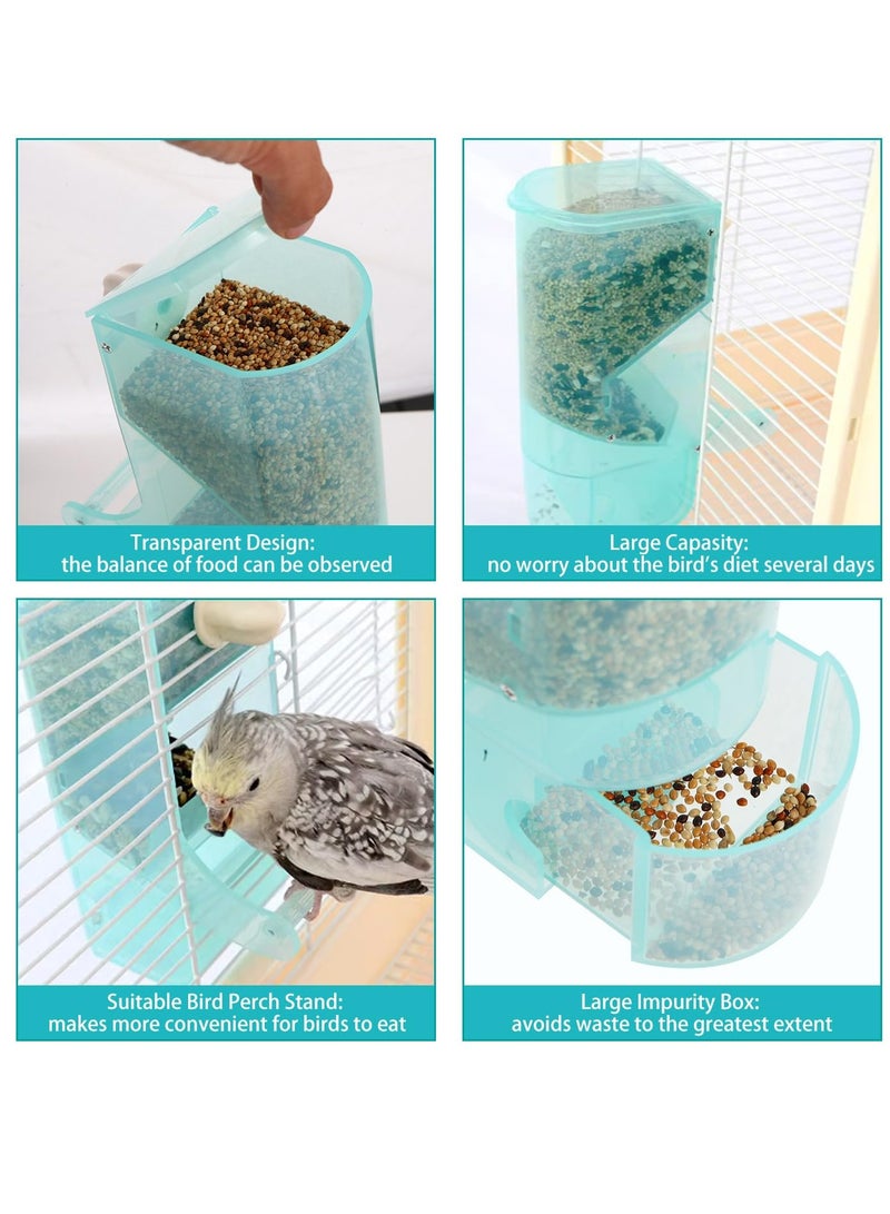 Excefore 2 Pcs Bird Water Dispenser Feeder for Cage, Automatic No Mess Bird Feeder Parakeet Feeder Waterer Cockatiel Bird Cage Accessories, Green - Image 5