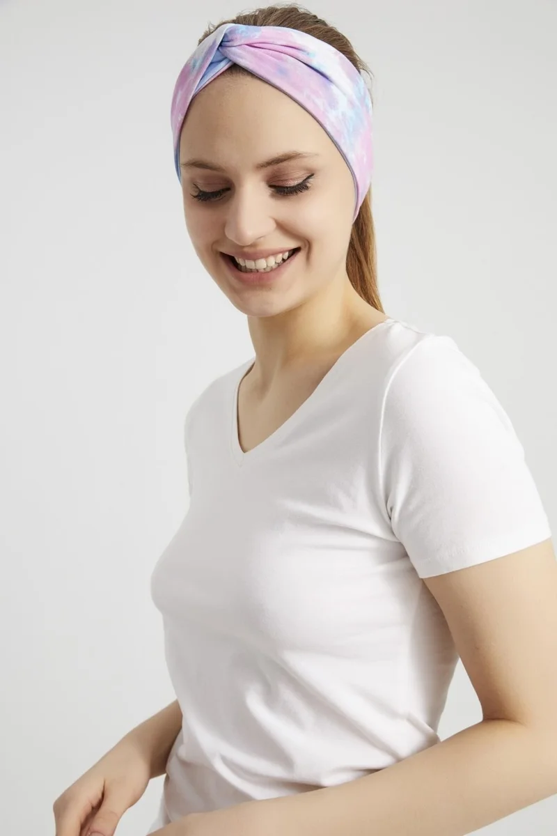 بوتيكجيز Batik Aqua, Boutique Design Women's Bandana Hair Band, Extra Soft, Flexible, Natural, Combed Cotton