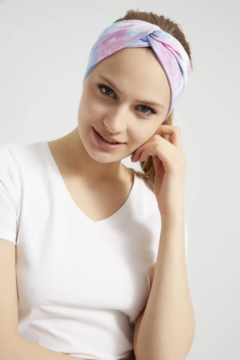بوتيكجيز Batik Aqua, Boutique Design Women's Bandana Hair Band, Extra Soft, Flexible, Natural, Combed Cotton