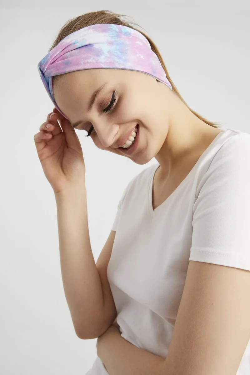 بوتيكجيز Batik Aqua, Boutique Design Women's Bandana Hair Band, Extra Soft, Flexible, Natural, Combed Cotton