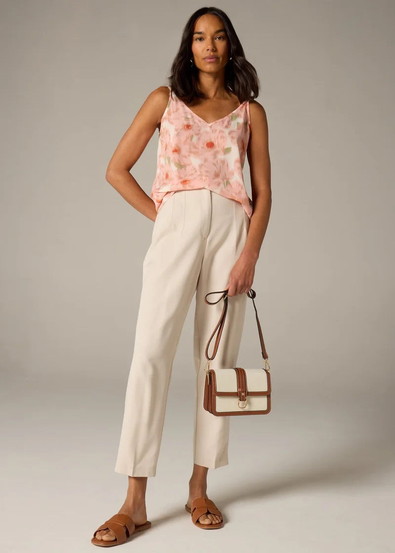 Matalan Et Vous Pink Brushed Floral Cami Top