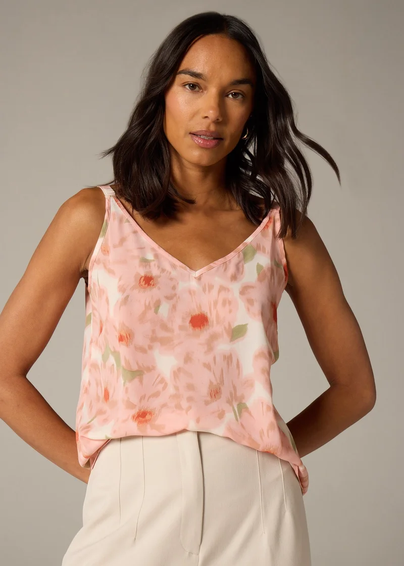 Matalan Et Vous Pink Brushed Floral Cami Top