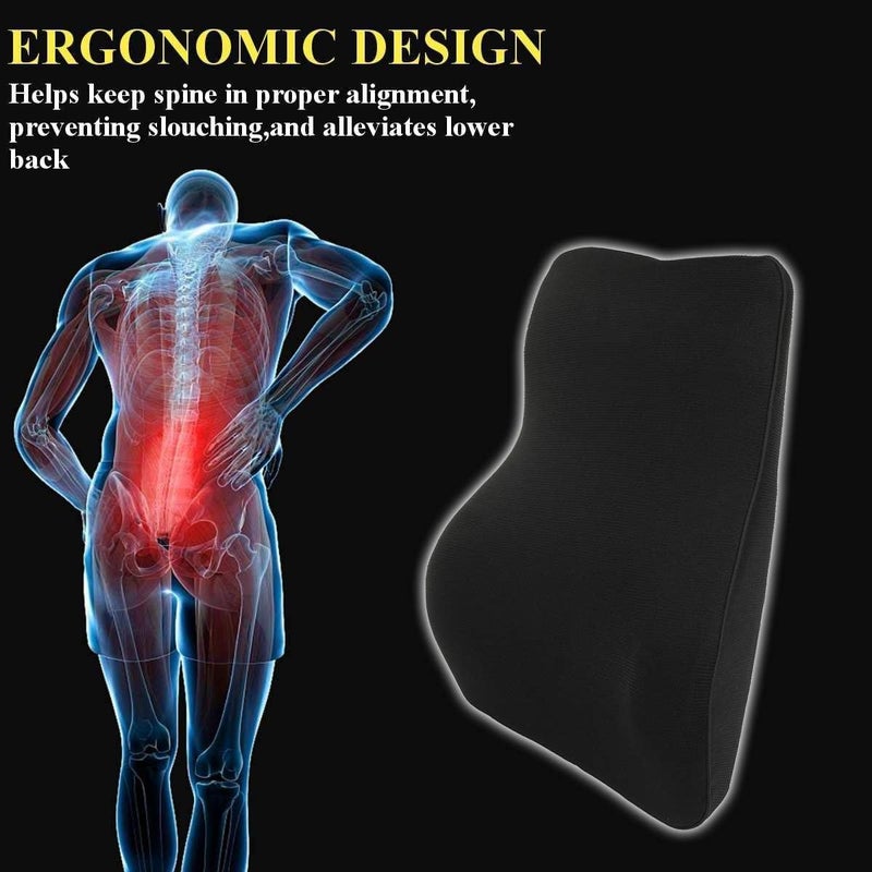 FEELING MALL Back Cushion Pillow Memory Foam Extreme Orthopedic Back Neck Lumbar Support Pillow Backrest for Gaming Chair Car seat Sofa Cushion Support for Pain Backrest Memory Foam Full Lumbar Back Support - Image 5