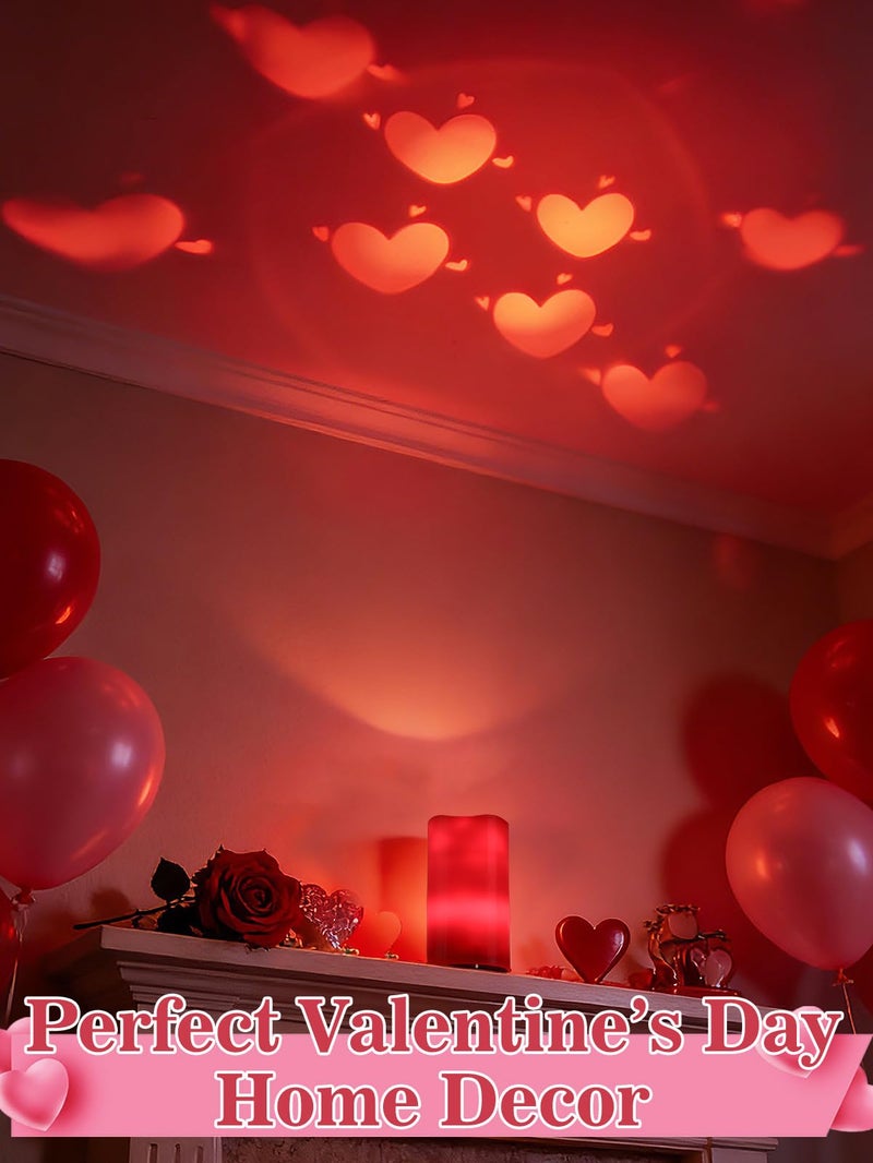 Alphatool Valentines Day Decorations LED Candle with Heart Projection - Red Flameless Candles Light, Romantic Valentines Day Decor for Date Night Party Home, Battery Operated - Image 3