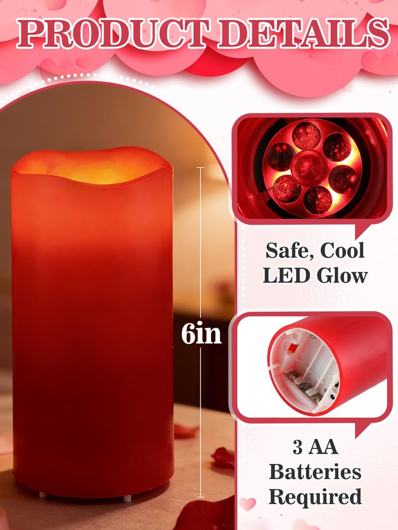 Alphatool Valentines Day Decorations LED Candle with Heart Projection - Red Flameless Candles Light, Romantic Valentines Day Decor for Date Night Party Home, Battery Operated - Image 5
