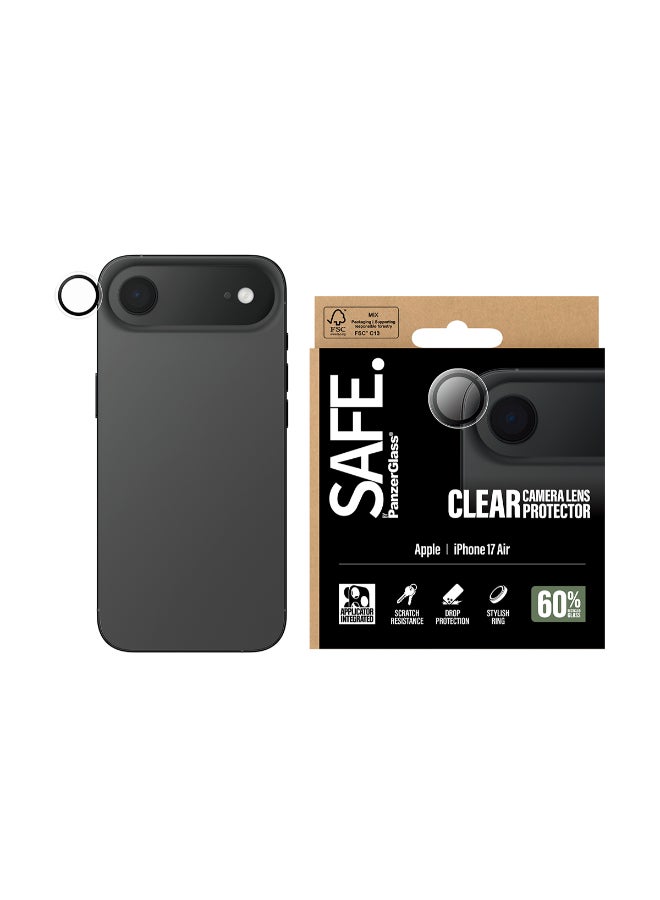 SAFE iPhone 17 Air Camera Lens Protector Hoops, Rings w/ High Clarity, Anti-Scratch Anti-Fingerprint, No Image Distortion, Easy Install, Transparent - Image 1