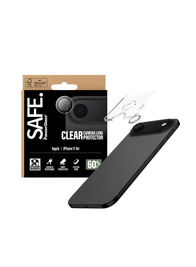 SAFE iPhone 17 Air Camera Lens Protector Hoops, Rings w/ High Clarity, Anti-Scratch Anti-Fingerprint, No Image Distortion, Easy Install, Transparent - Image 4