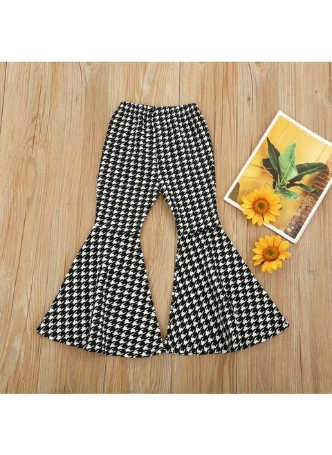Black and white patterned baby girl pants