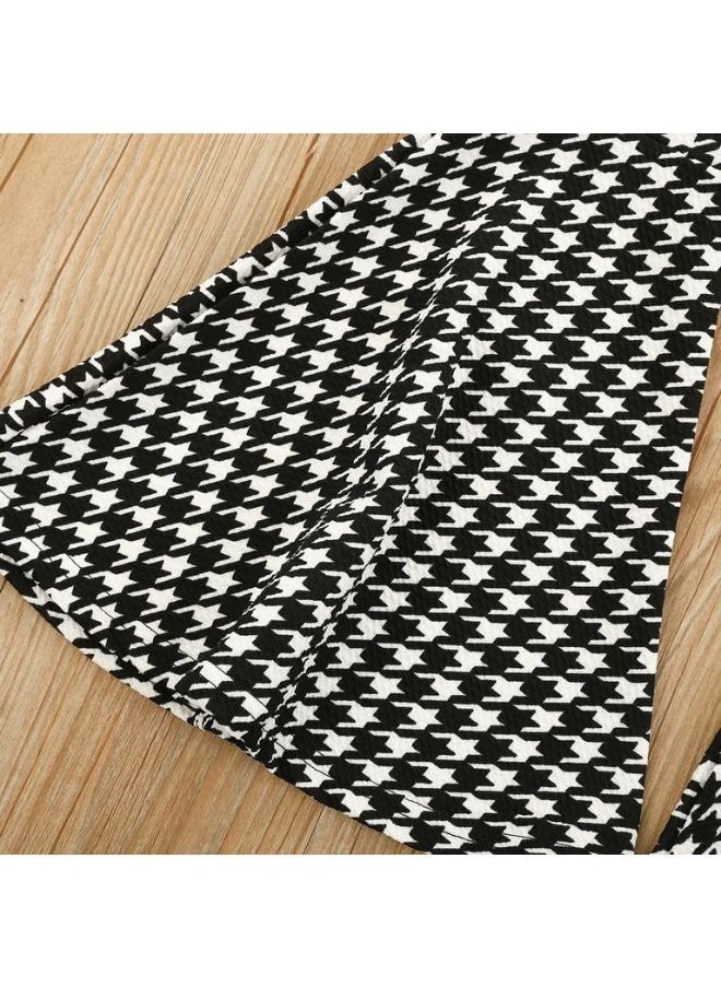 Black and white patterned baby girl pants
