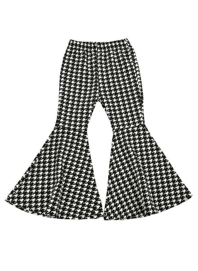 Black and white patterned baby girl pants