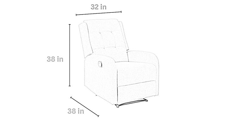 Torque Torque Adrano Recliner Sofa 1 Seater Manual Light Grey Adjustable Fabric One Seater Recliner Chair 1 Seater Recliner for Balcony Living Room Home 1 Year Warranty  - Image 2