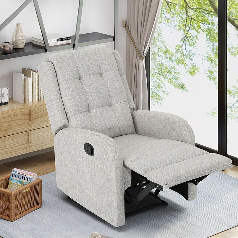 Torque Torque Adrano Recliner Sofa 1 Seater Manual Light Grey Adjustable Fabric One Seater Recliner Chair 1 Seater Recliner for Balcony Living Room Home 1 Year Warranty  - Image 3