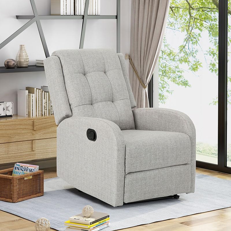 Torque Torque Adrano Recliner Sofa 1 Seater Manual Light Grey Adjustable Fabric One Seater Recliner Chair 1 Seater Recliner for Balcony Living Room Home 1 Year Warranty  - Image 1