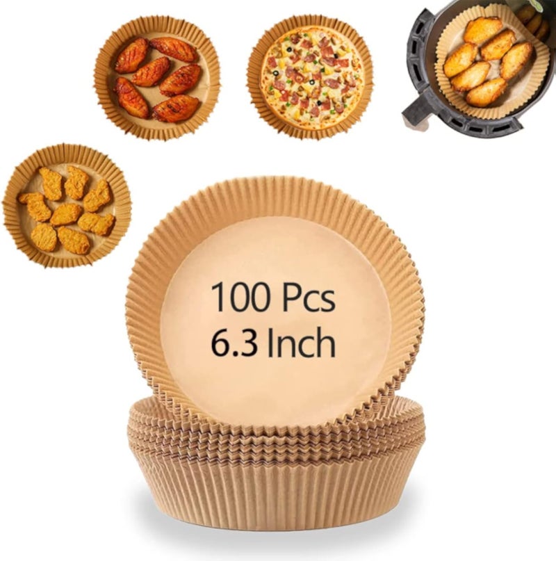 OLIGEI Air Fryer Disposable Paper Parchment Paper Non-stick Liner Oil Proof Waterproof Food-Grade Microwave Oven Baking 6.3 InchÃ¯Â¼Ã‹â€ 100 PcsÃ¯Â¼Ã¢â‚¬Â° Ã¢Ã¢â€šÂ¬Â¦