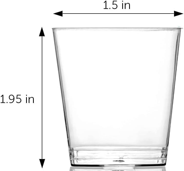 DecorRack 1 Oz Shot Glasses, 240 Hard Clear Plastic Shot Cup, Disposable Party Cups, Mini Cups Shot Glasses (240 Pack) - Image 2